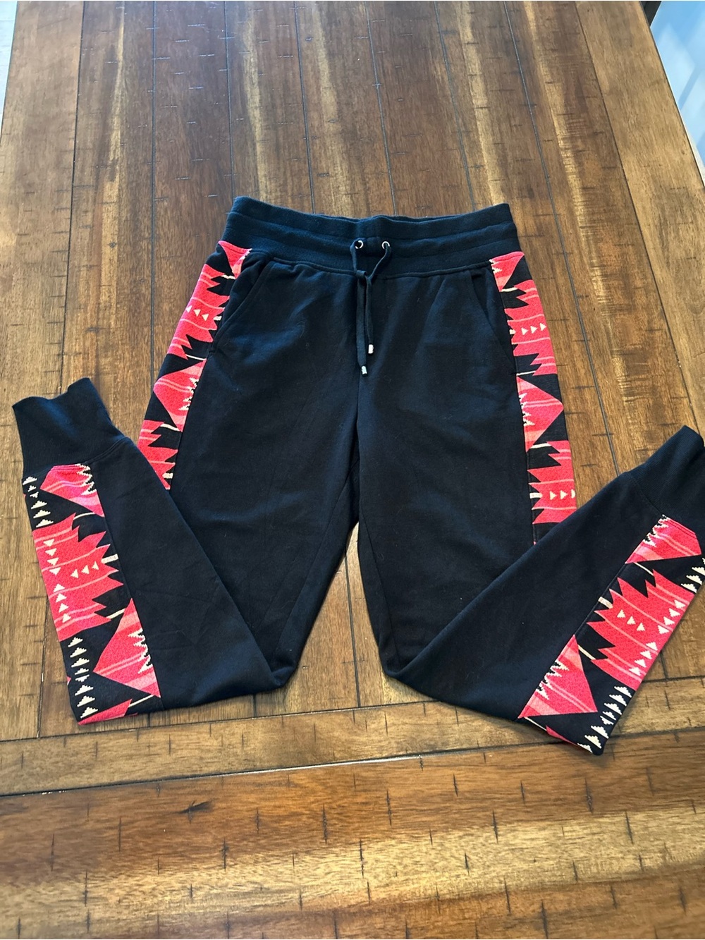 Lauren Ralph Lauren Southwestern Aztec Joggers Black Red Size S